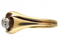 Art Nouveau Two Stone Diamond Twist Ring