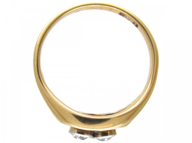 Art Nouveau Two Stone Diamond Twist Ring