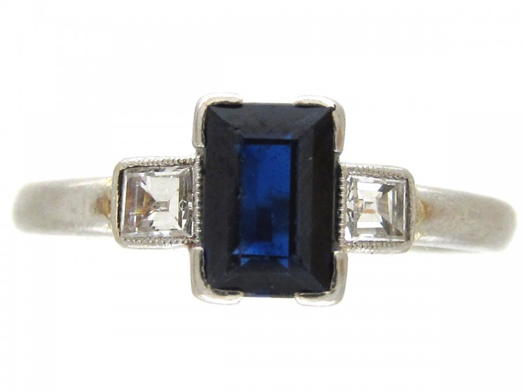Art Deco Sapphire & Diamond Ring
