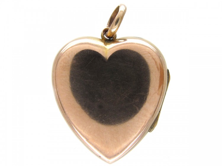 Garnet & Pearl Flower Heart Locket