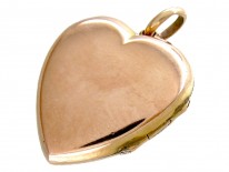 Garnet & Pearl Flower Heart Locket