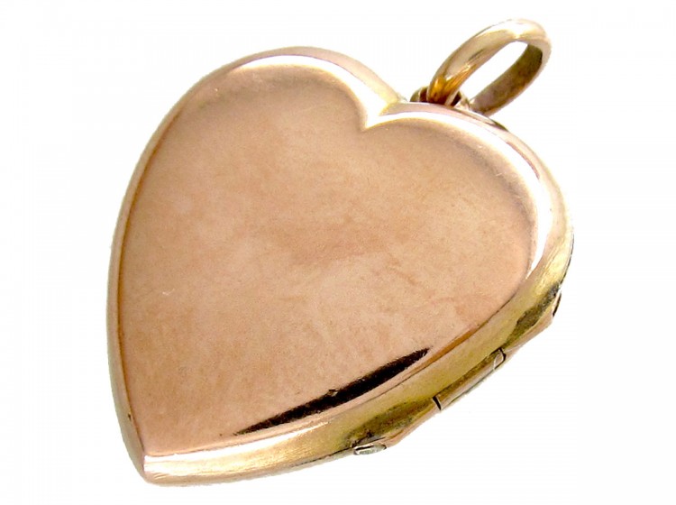 Garnet & Pearl Flower Heart Locket