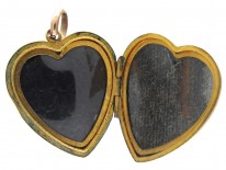 Garnet & Pearl Flower Heart Locket