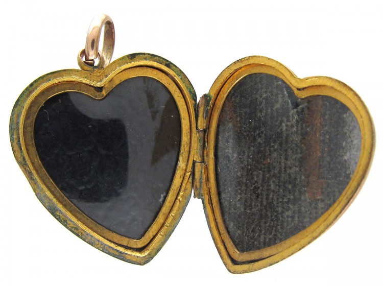 Garnet & Pearl Flower Heart Locket