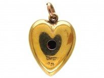 15ct Gold Gem Set Heart Pendant