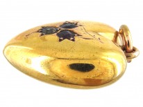 15ct Gold Gem Set Heart Pendant
