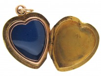 Pave Set Natural Split Pearl Edwardian Heart Locket