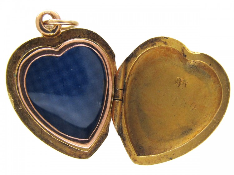 Pave Set Natural Split Pearl Edwardian Heart Locket