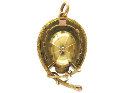 Victorian Fox Hunting & Racing 15ct Gold Locket