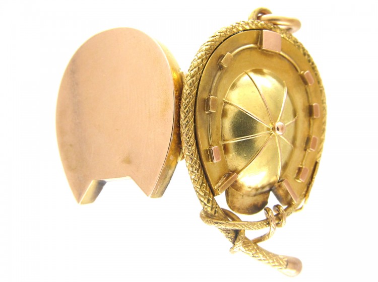 Victorian Fox Hunting & Racing 15ct Gold Locket