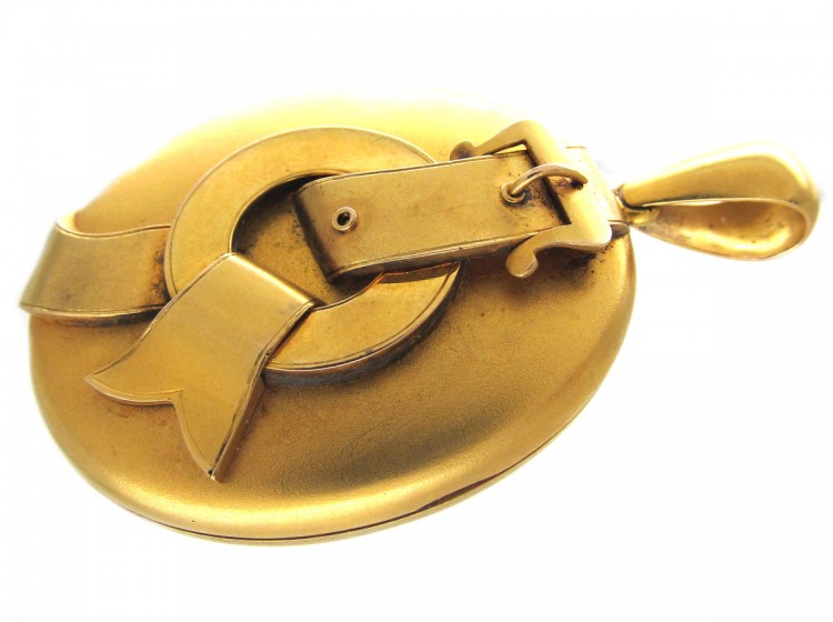 Victorian 18ct Gold Buckle Motif Locket