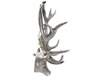 Silver Victorian Stag's Head Brooch