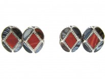 Scottish Silver & Agate Victorian Cufflinks