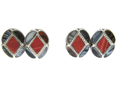 Scottish Silver & Agate Victorian Cufflinks