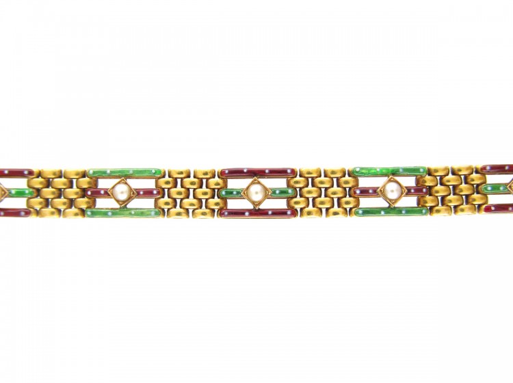 Suffragette 18ct Gold & Enamel Bracelet