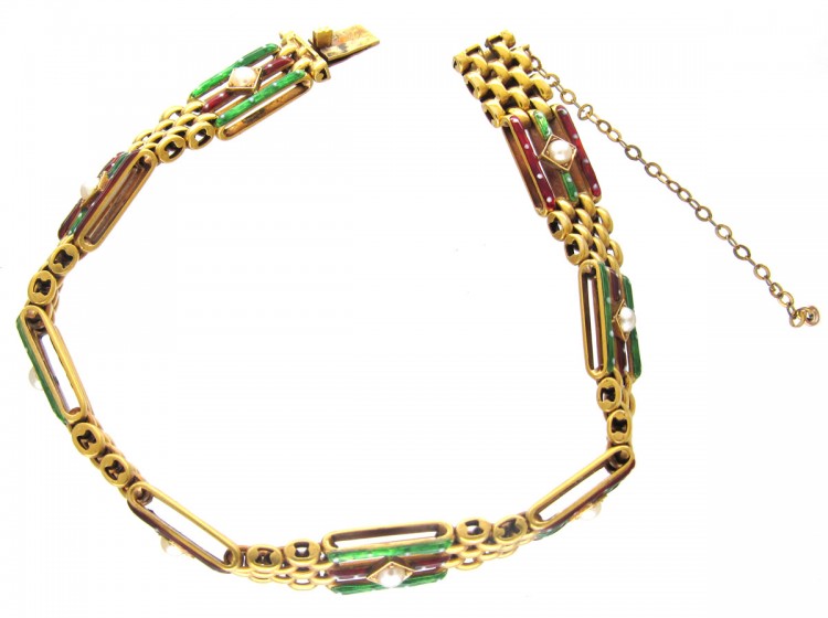 Suffragette 18ct Gold & Enamel Bracelet