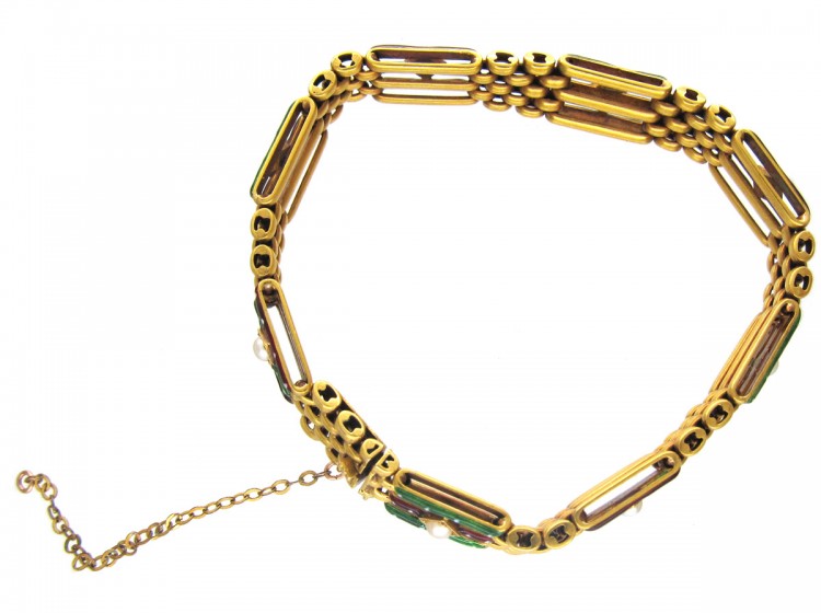 Suffragette 18ct Gold & Enamel Bracelet