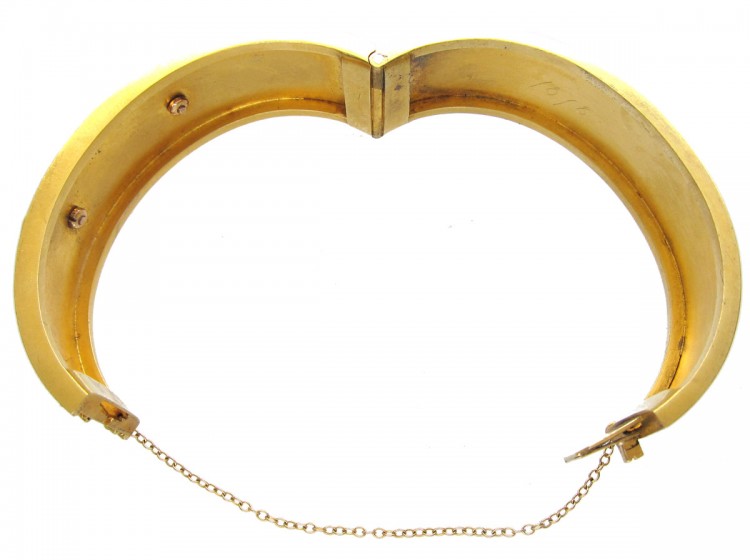 Victorian 18ct Gold Diamond & Enamel Bangle