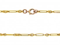 Edwardian 18ct Gold Decorated Chain