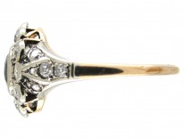 Edwardian Sapphire & Diamond Cluster Ring