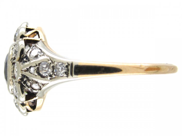 Edwardian Sapphire & Diamond Cluster Ring