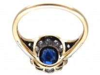 Edwardian Sapphire & Diamond Cluster Ring