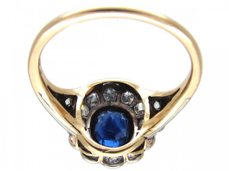 Edwardian Sapphire & Diamond Cluster Ring