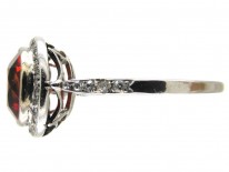 Hessanite & Diamond Edwardian Cluster Ring