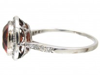 Hessanite & Diamond Edwardian Cluster Ring