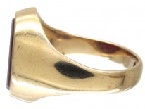 Lion Carnelian Intaglio 9ct Gold Signet Ring