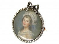 Miniature of Lady in Diamond Set Mount Brooch