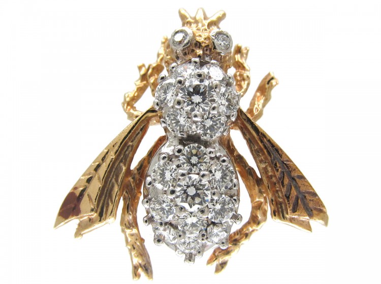 Diamond & 18ct Gold Bug Brooch