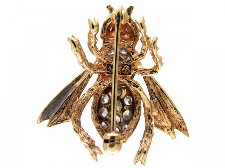 Diamond & 18ct Gold Bug Brooch