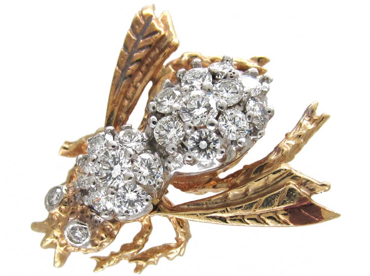 Diamond & 18ct Gold Bug Brooch