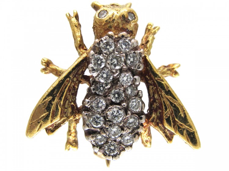 Diamond & 18ct Gold Bug Brooch