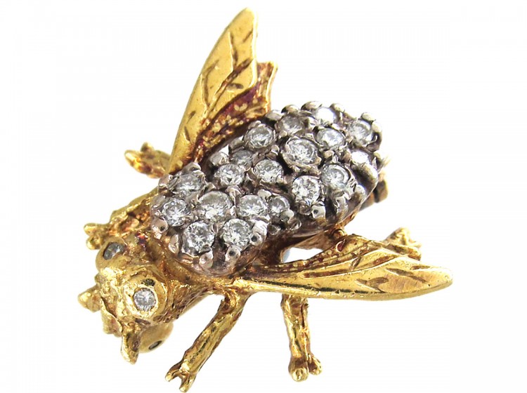 Diamond & 18ct Gold Bug Brooch