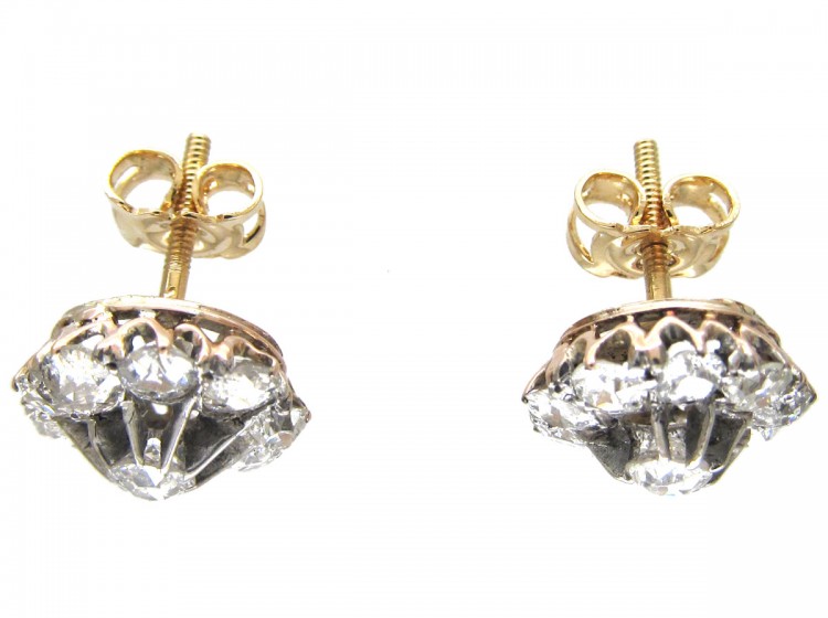 Edwardian Diamond Cluster Earrings
