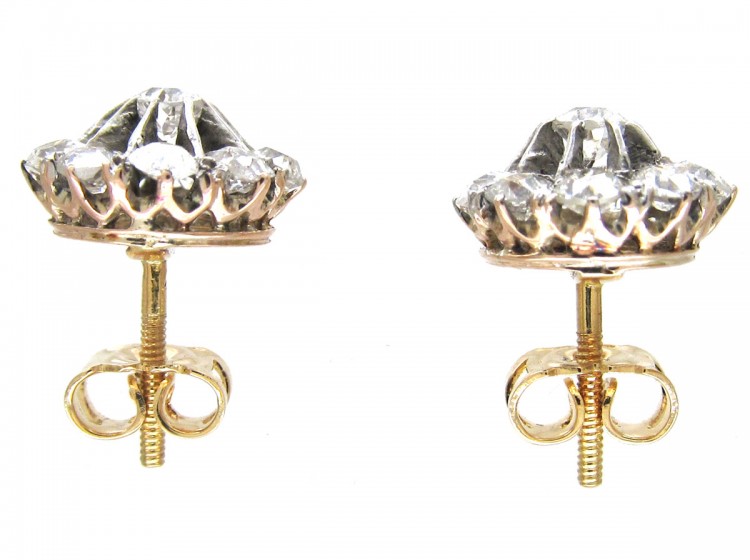 Edwardian Diamond Cluster Earrings