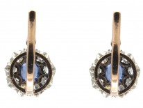 Edwardian Sapphire & Diamond Cluster Earrings