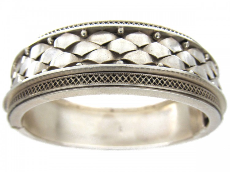 Victorian Silver Woven Design Bangle