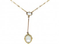 Aquamarine & Pearl Pendant on Chain