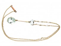 Aquamarine & Pearl Pendant on Chain