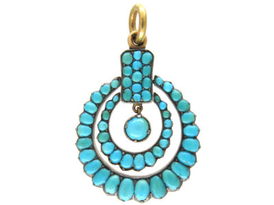 Victorian Turquoise & Gold Pendant