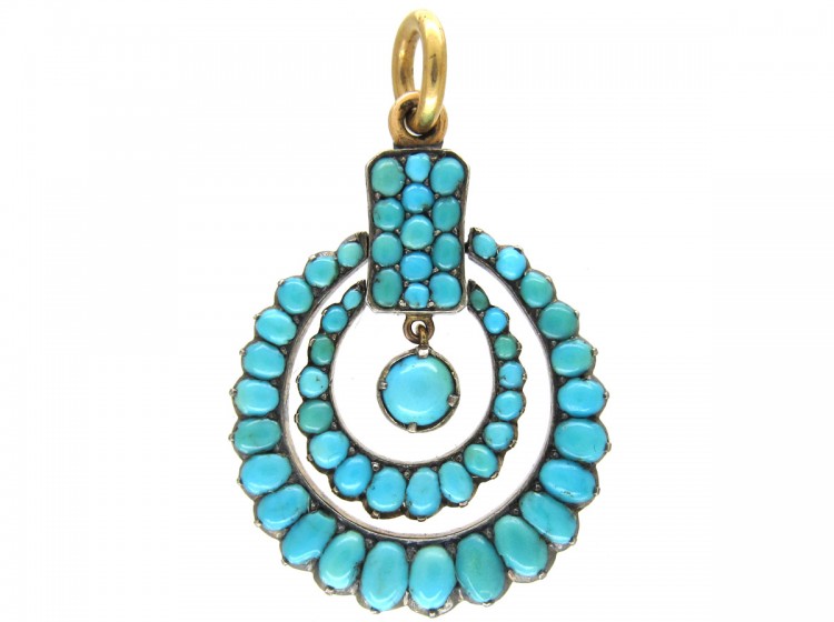 Victorian Turquoise & Gold Pendant