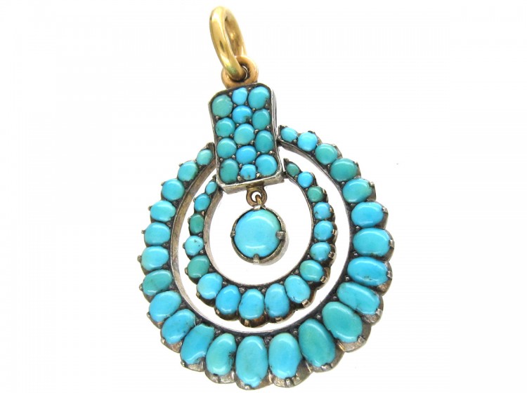 Victorian Turquoise & Gold Pendant