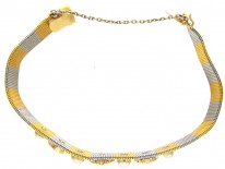 Two Colour Platinum & 18ct Gold Gem Set Bracelet