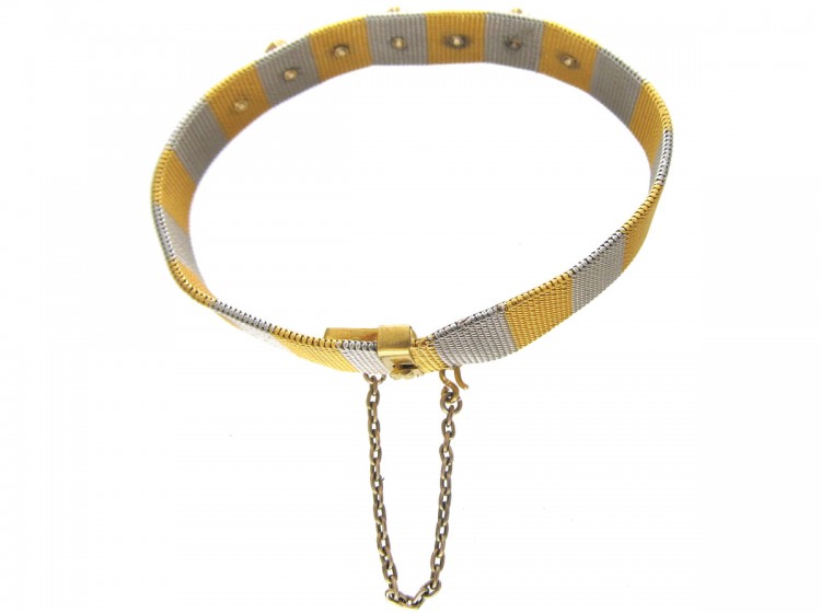 Two Colour Platinum & 18ct Gold Gem Set Bracelet