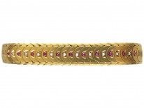 Edwardian 18ct Gold Ruby & Diamond Overlap Design Bracelet