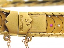 Edwardian 18ct Gold Ruby & Diamond Overlap Design Bracelet