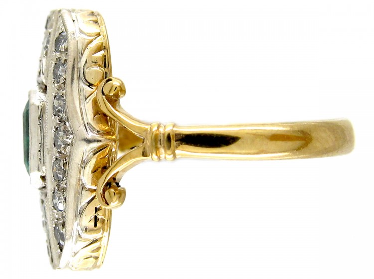 Emerald & Diamond Art Deco Ring